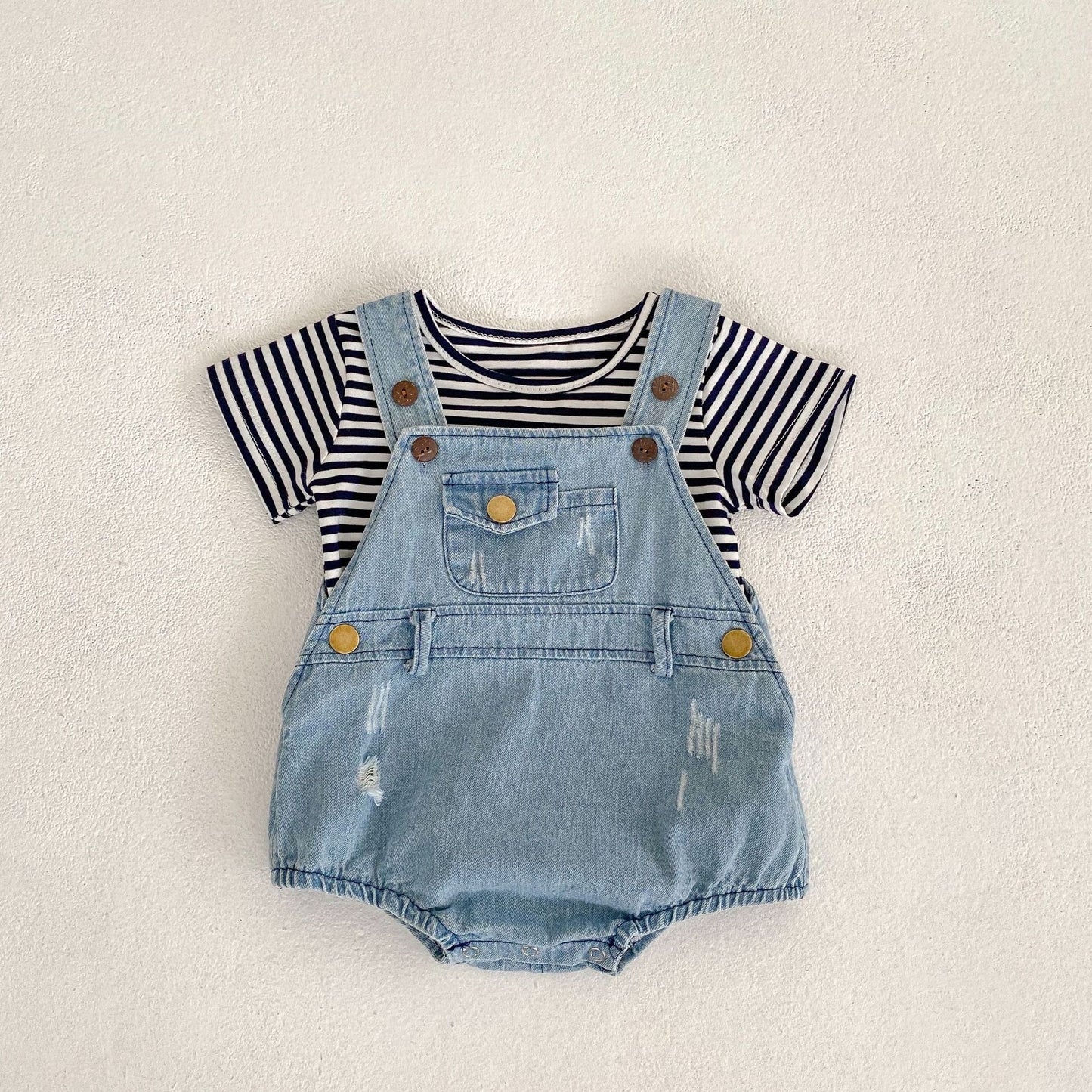 PREORDER COLBIE INNER & DENIM ROMPER INFANT BOYS