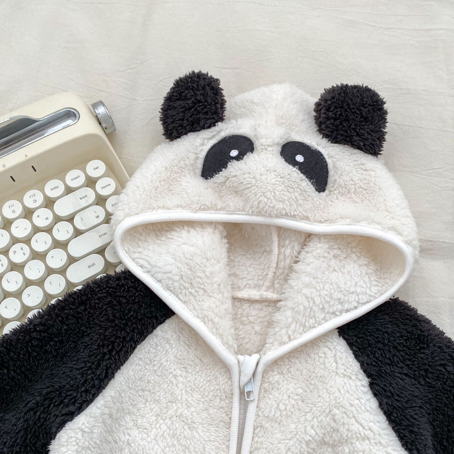 PREORDER Alfie Panda Hooded Fleece Bodysuit Infant Boys