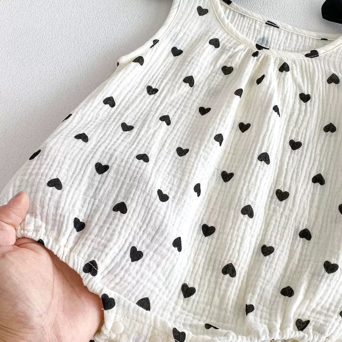 On Hand Cassia Romper and Headband in 0-6 months