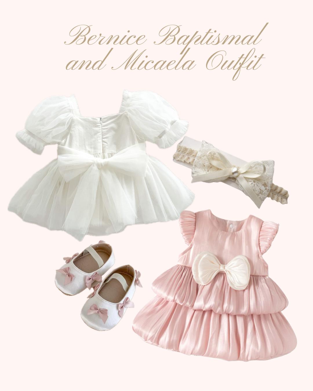Preorder Bernice & Micaela Baptismal and Reception Bundle in Pink