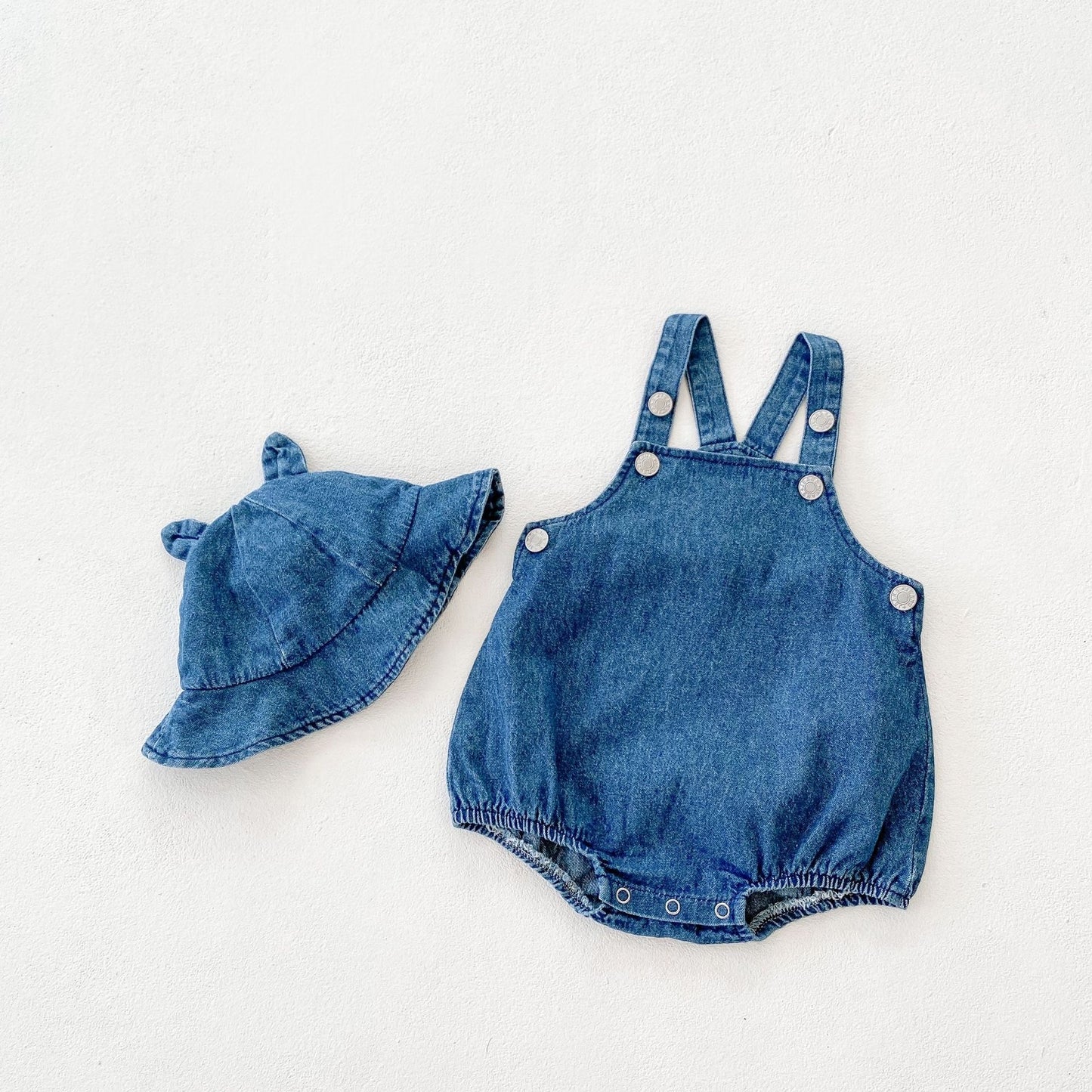 PREORDER CHARLIE DENIM ROMPER & HAT INFANT BOYS