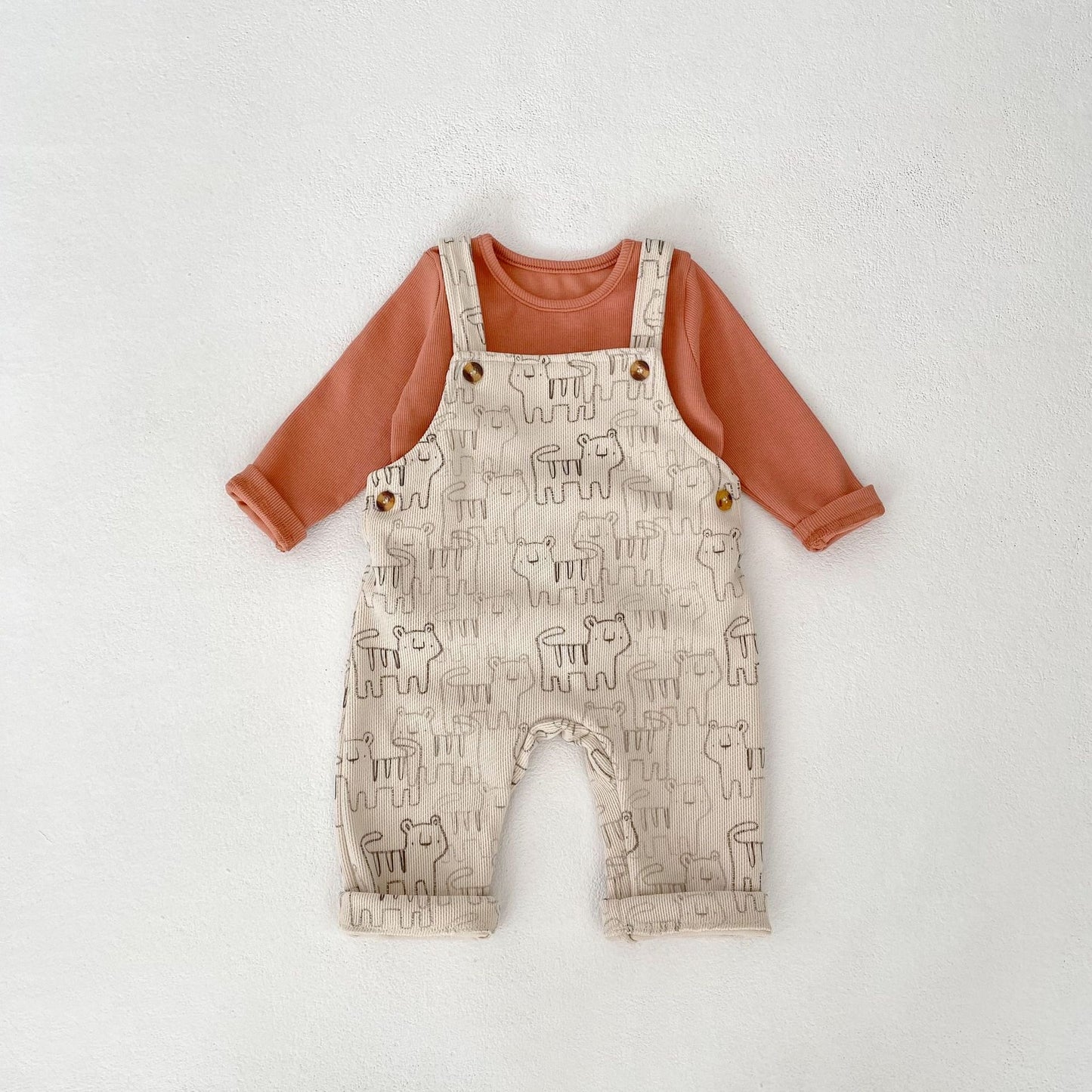 PREORDER JUSTIN INNER & WAFFLE OVERALLS INFANT BOYS