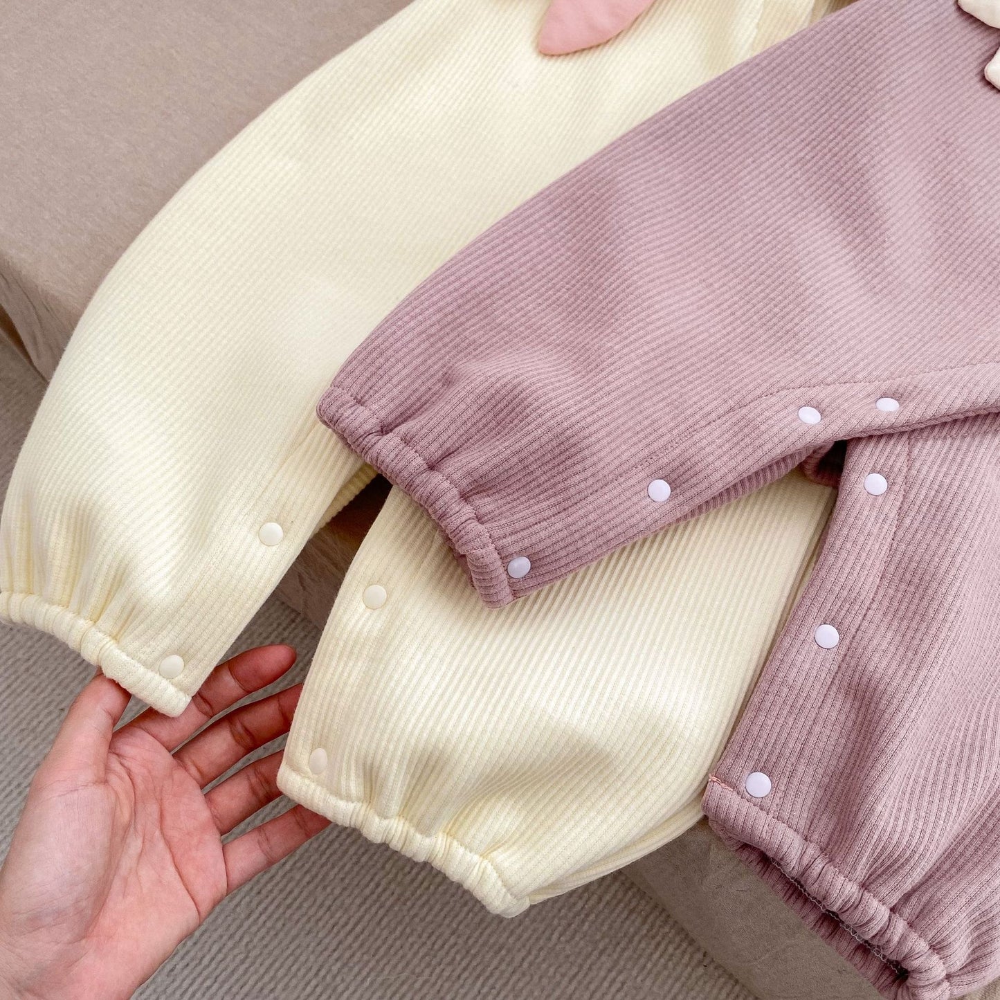 PREORDER Eunice Fleece Lined Corduroy Bodysuit & Hat