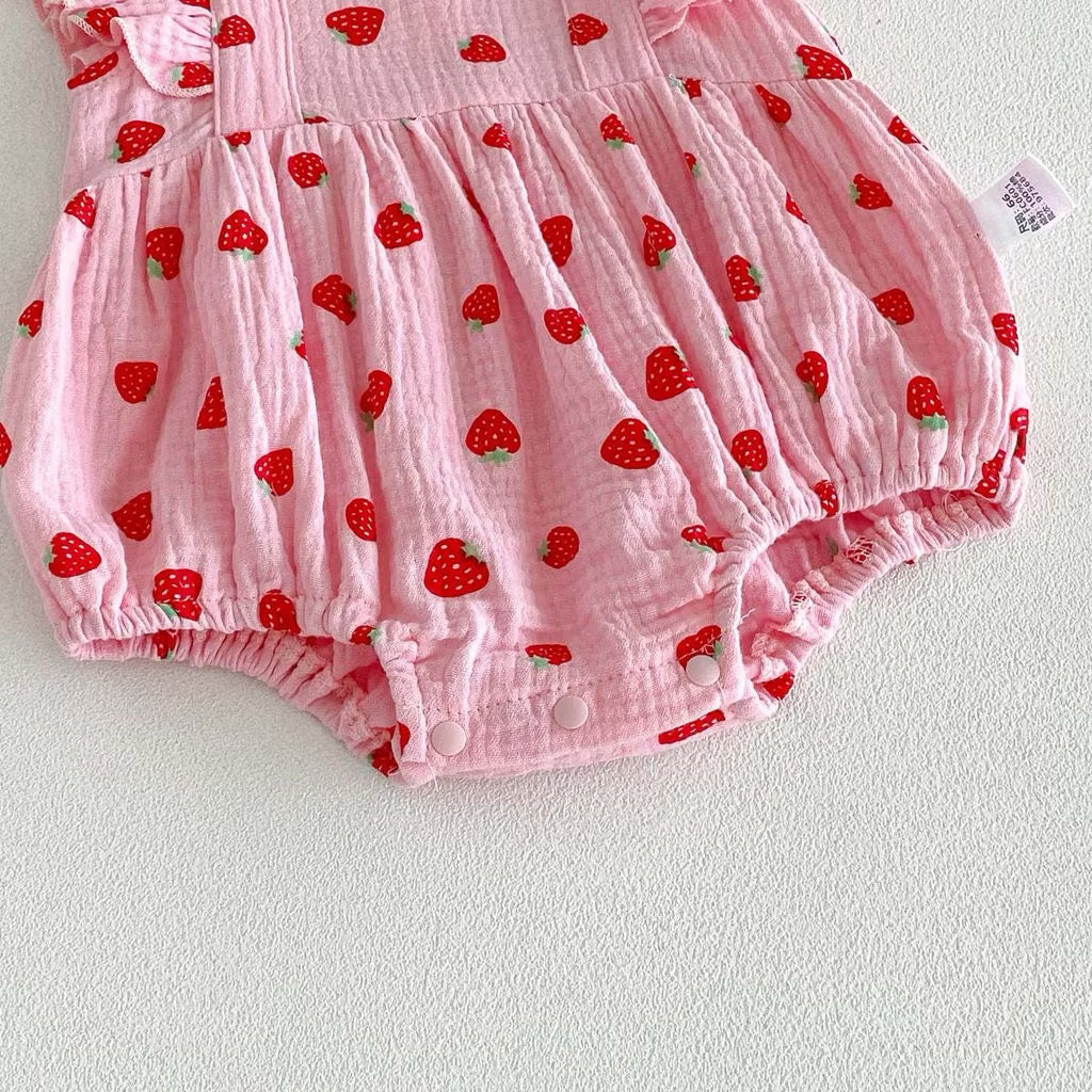 On Hand Selina Strawberry Romper & Headband