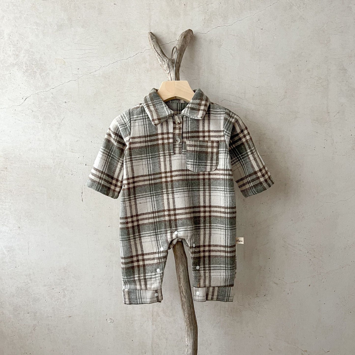PREORDER Finn Flannel Romper or Overalls Infant Boys