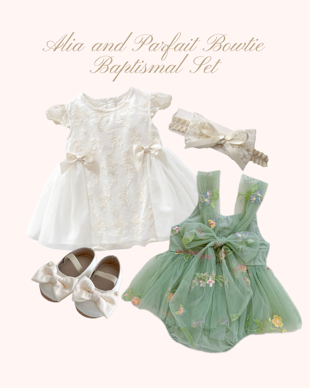 Preorder Alia and Parfait Bowtie Baptismal & Reception Outfit