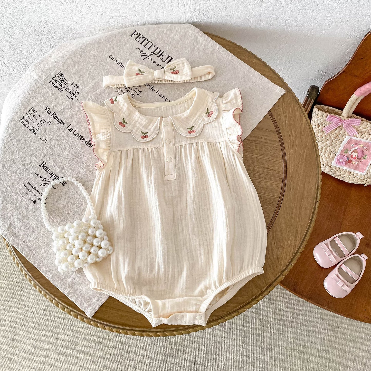 On Hand Specials Chantilly Romper & Hat 12-18 months