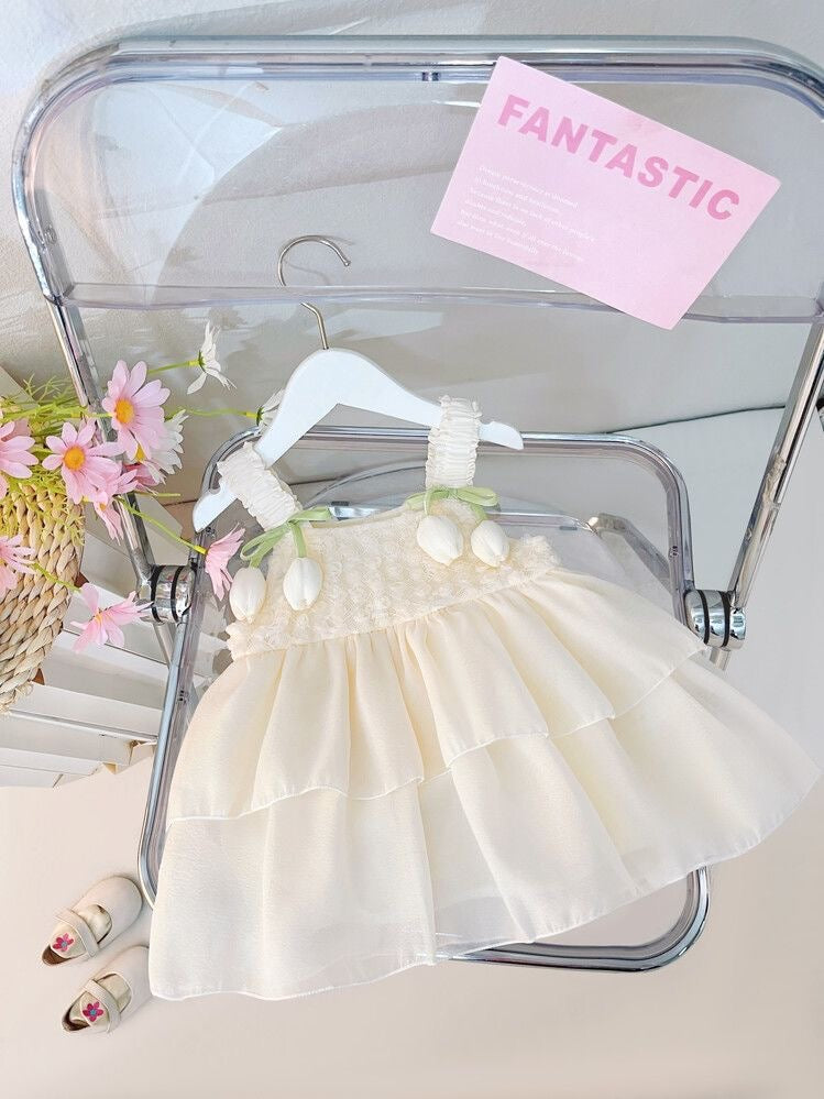 On Hand Blythe Tulip Dress in Cream