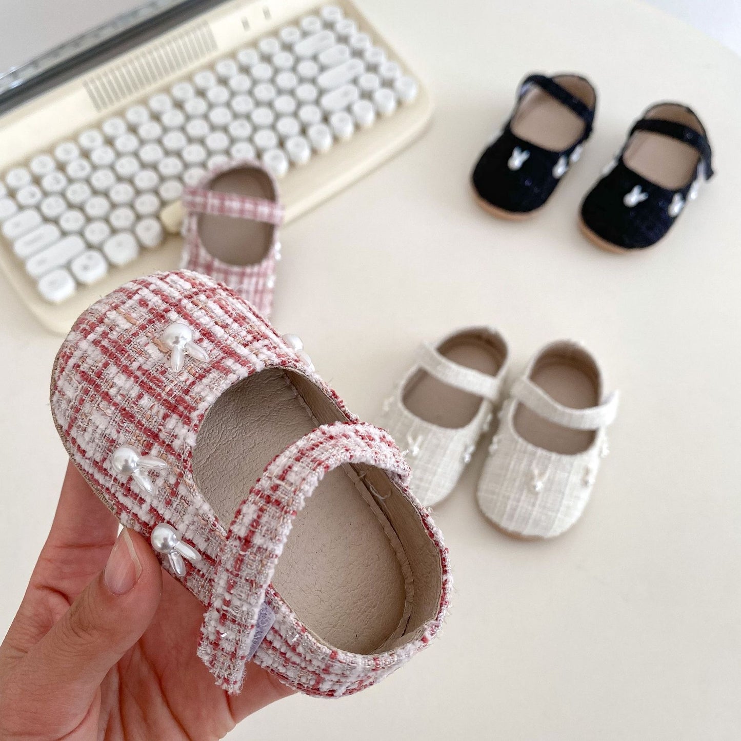 Preorder Bunny Tweed Baby Shoes