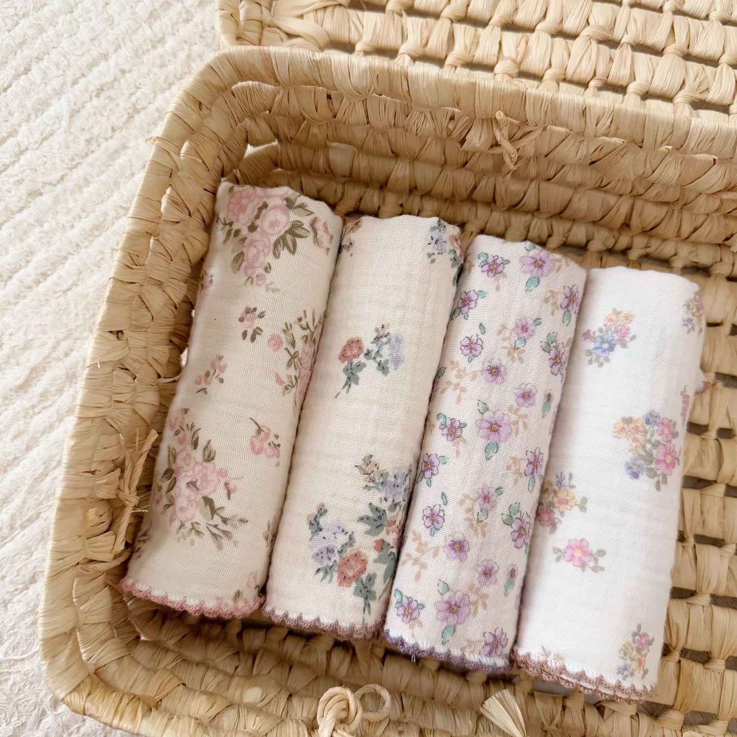 NURSERY Joyful Blooms Chiffon 4 Piece Towel (11)