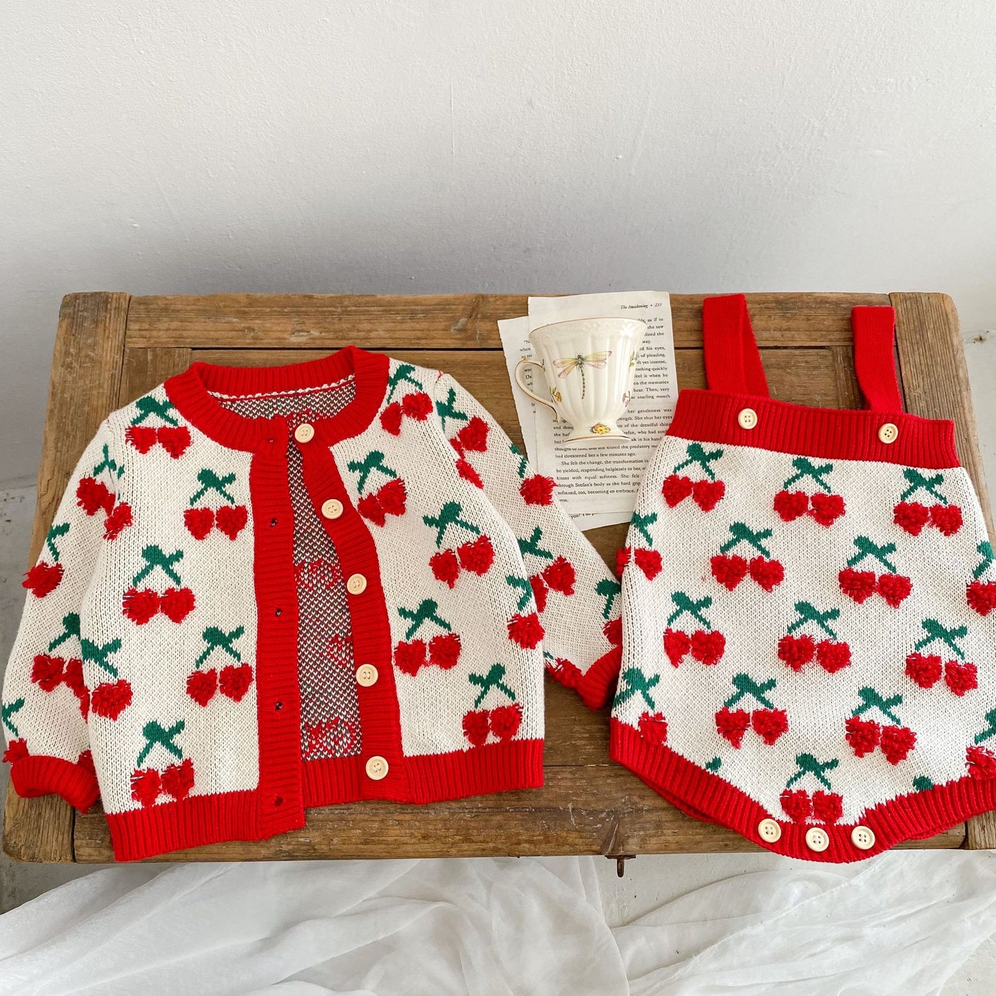 KNITS Cherie Romper & Cardigan