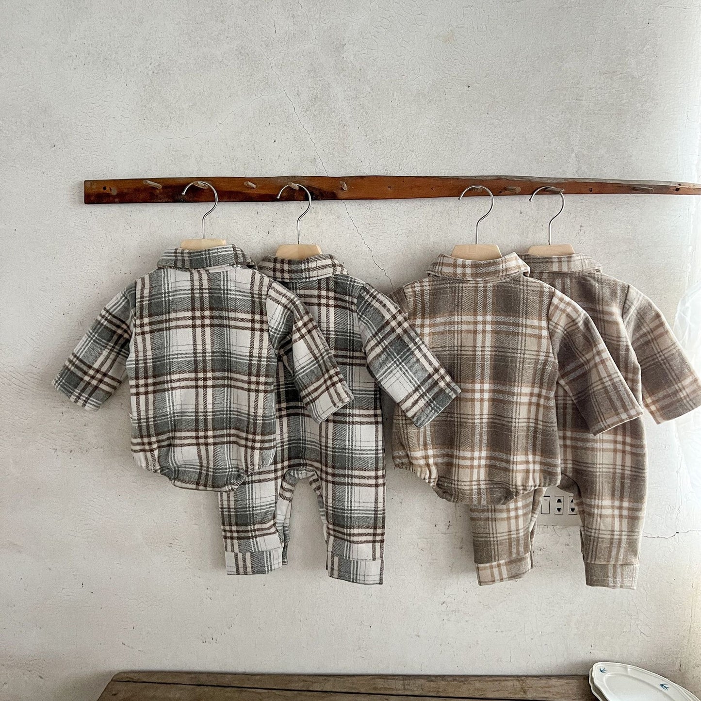 PREORDER Finn Flannel Romper or Overalls Infant Boys