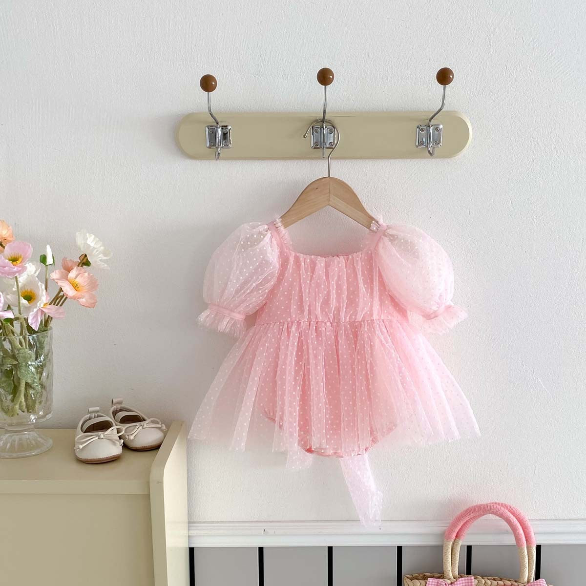 PREORDER Florence Polka Puffy Romper Celebrations