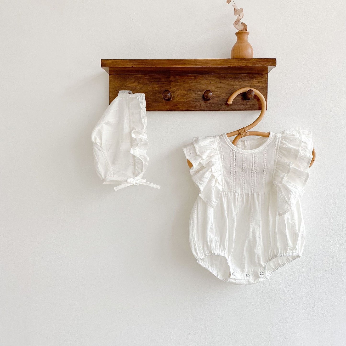 CHRISTENING Judith Romper & Hat