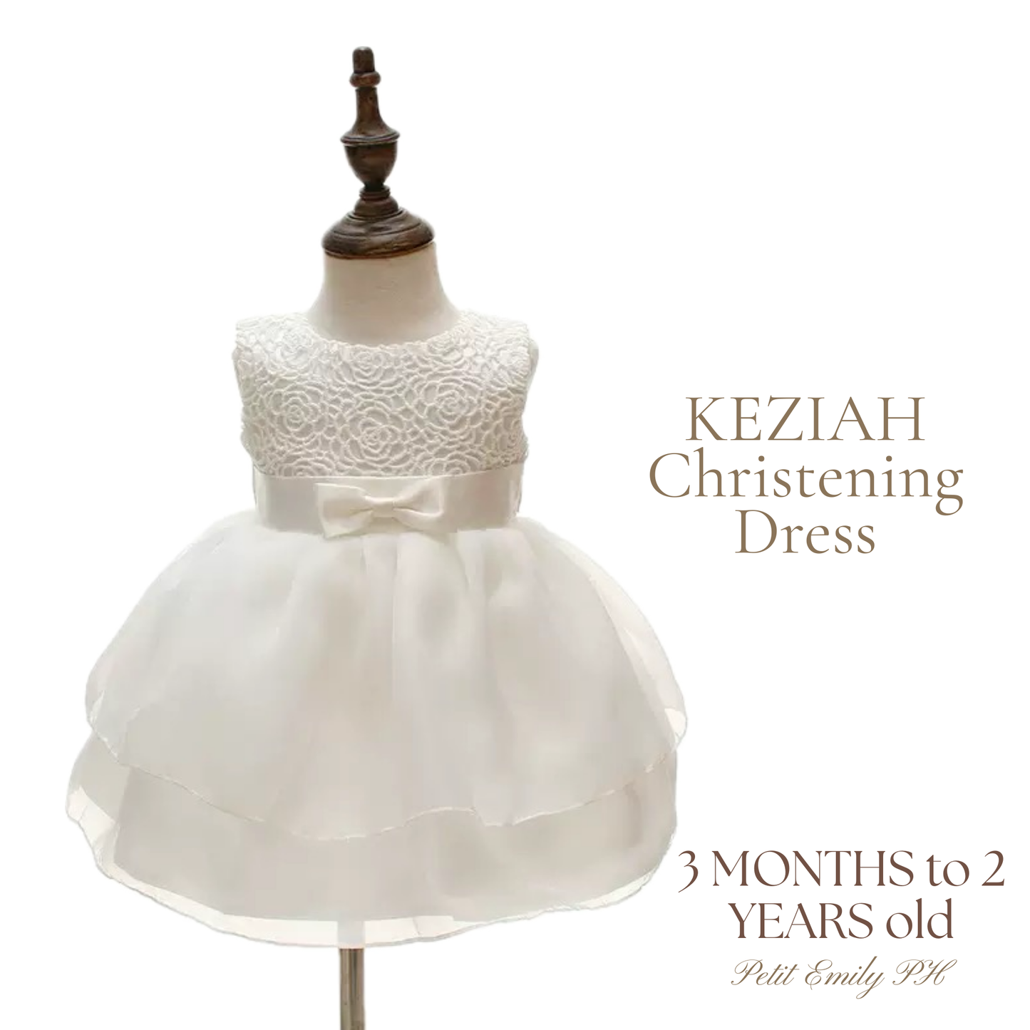 On Hand Keziah Baptismal Dress for 6-9 months