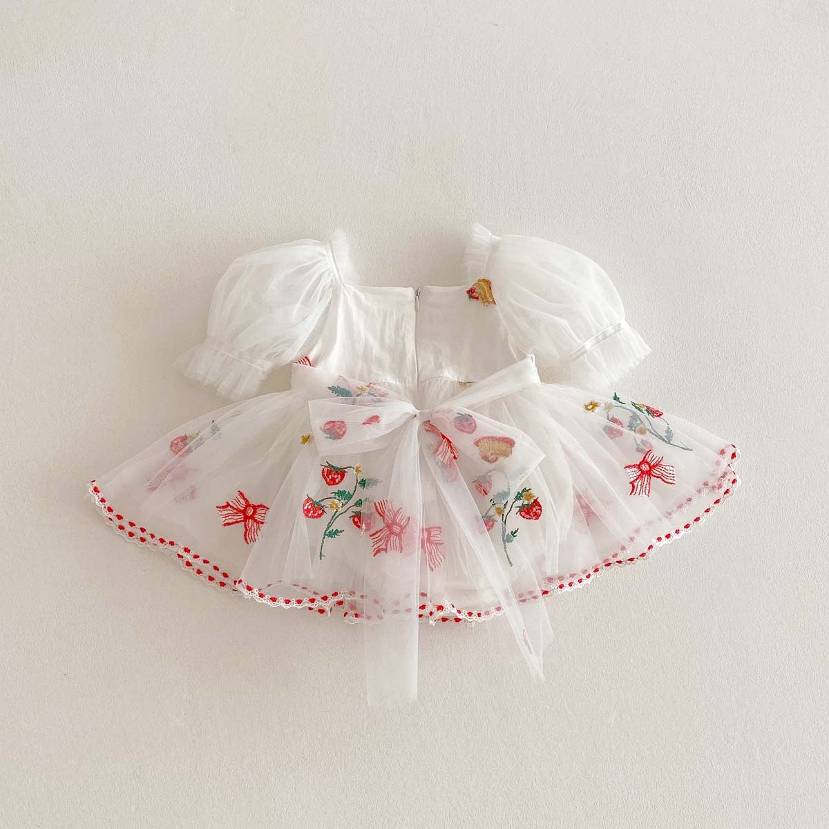 PREORDER Mirabelle Strawberry Fields Puffy Romper Celebrations