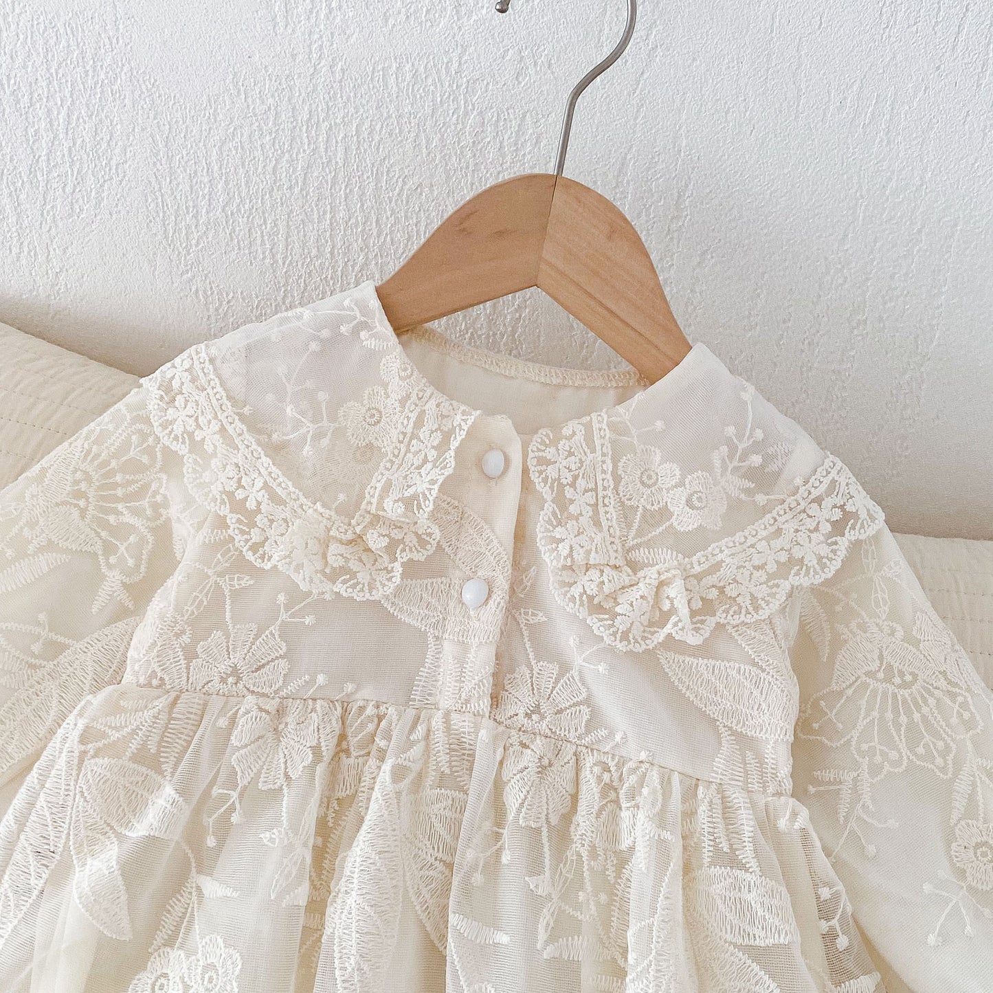 CHRISTENING for PREORDER Lizzy Romper Long Sleeved
