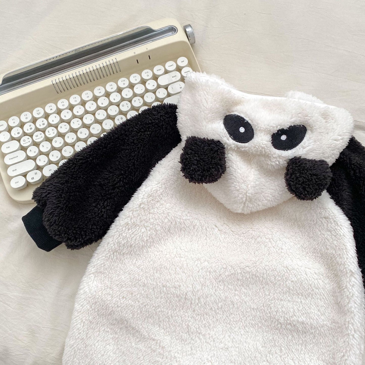 PREORDER Alfie Panda Hooded Fleece Bodysuit Infant Boys