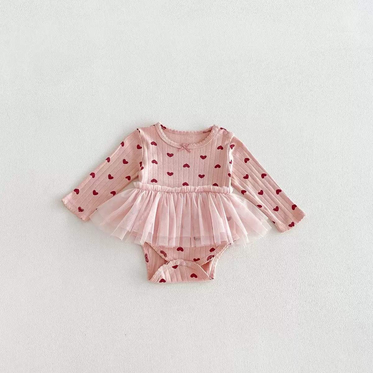 Preorder Infant Girls Micha Pointelle Tutu Onesie in Long Sleeves
