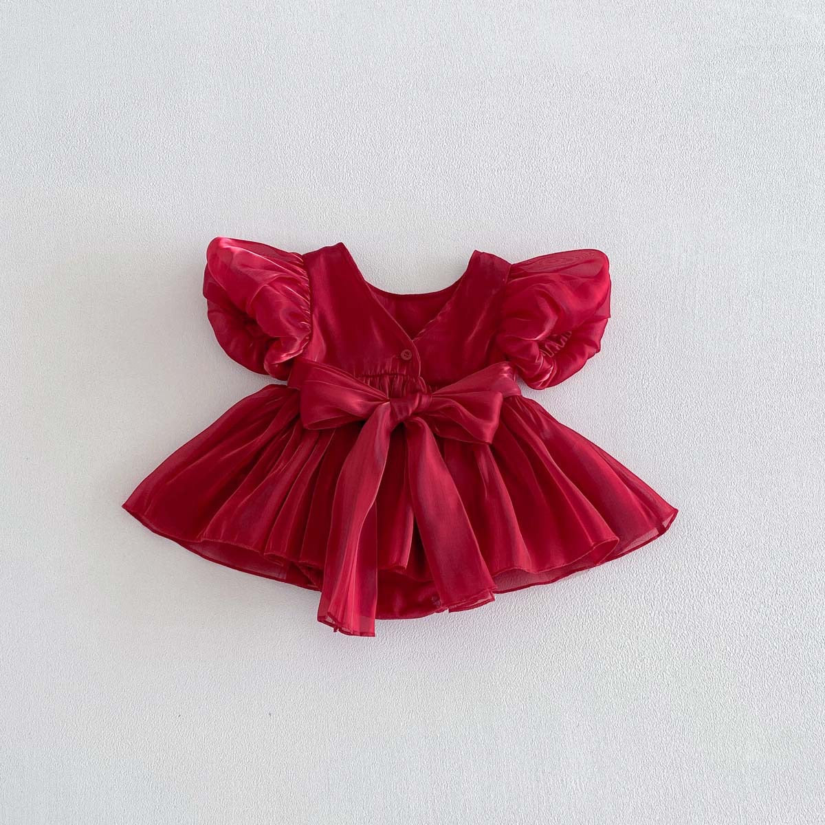 On Hand Audette Romper in Red 6-12 months