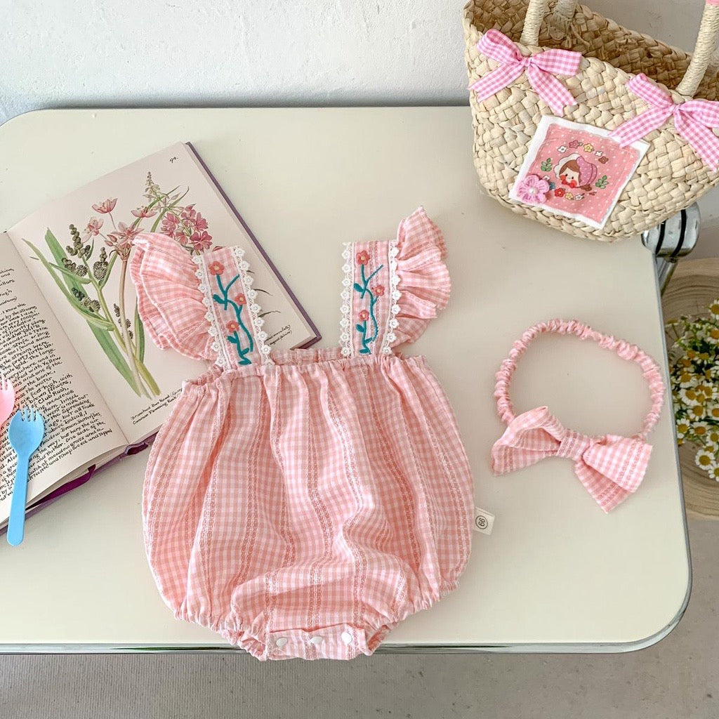 On Hand Janine Romper & Headband for 0-6 months