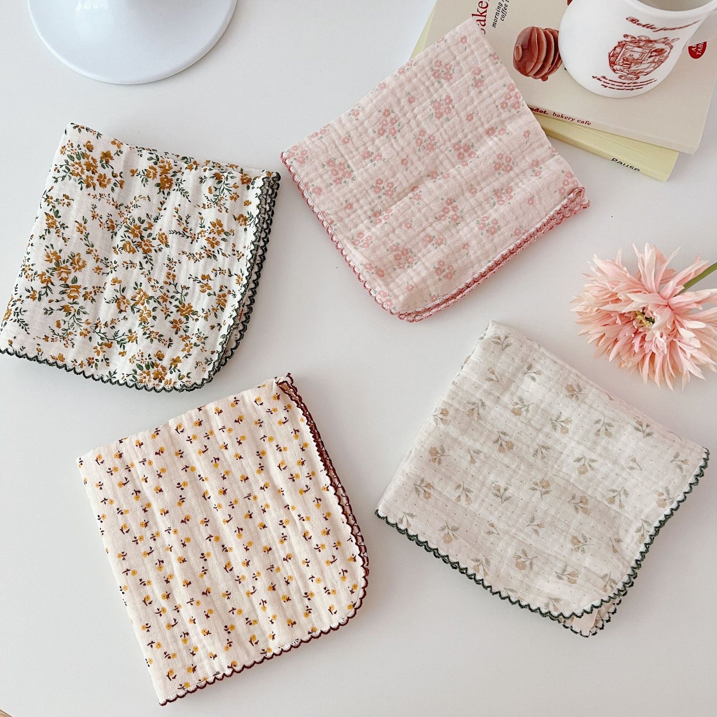 NURSERY Joyful Blooms Chiffon 4 Piece Towel (2)
