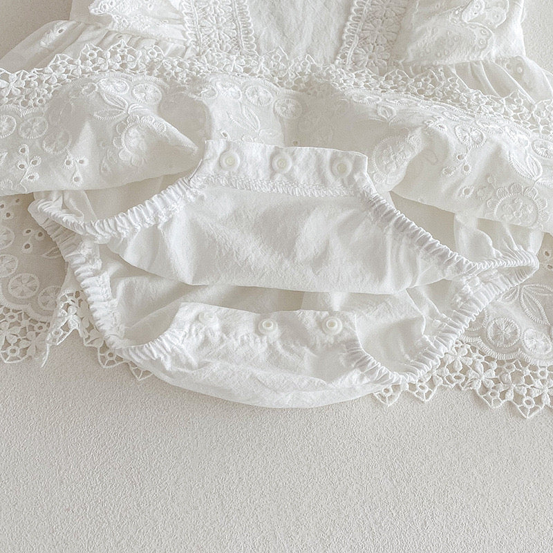 Christening for Preorder Tara Romper & Headband