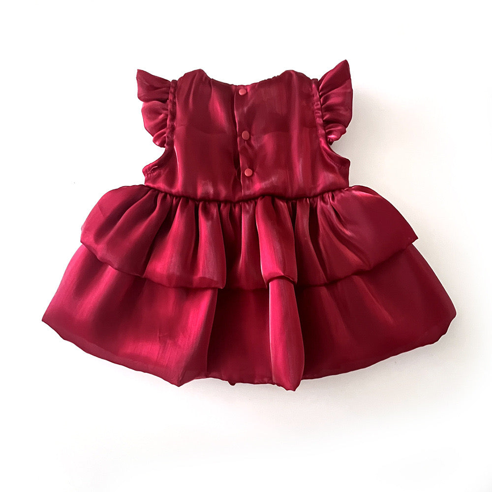 On Hand Micaela Romper in Red 3-6 months