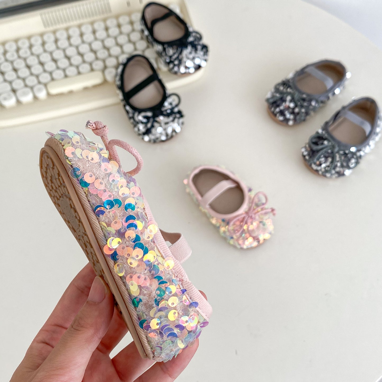 SPENCE SEQUINED BABY SHOES