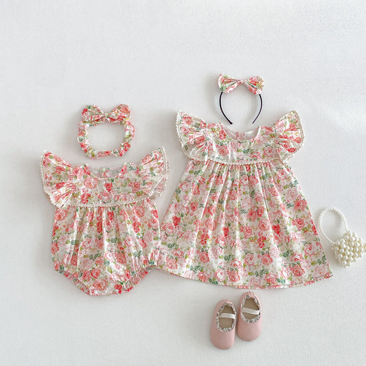 Preorder Twinning Lulu Romper or Dress with Headwear