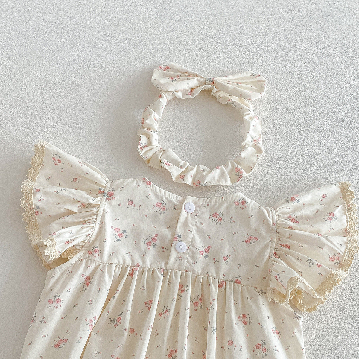 Preorder Twinning Edith Romper or Dress with Headwear