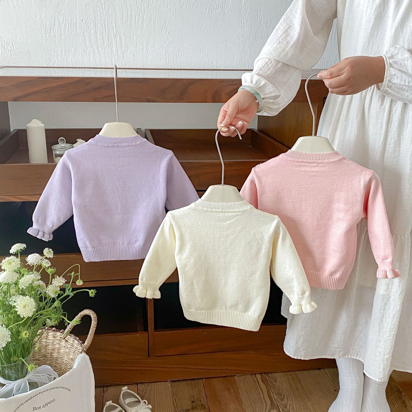 Christening Preorder Infant Girls Terry Knit Cardigan