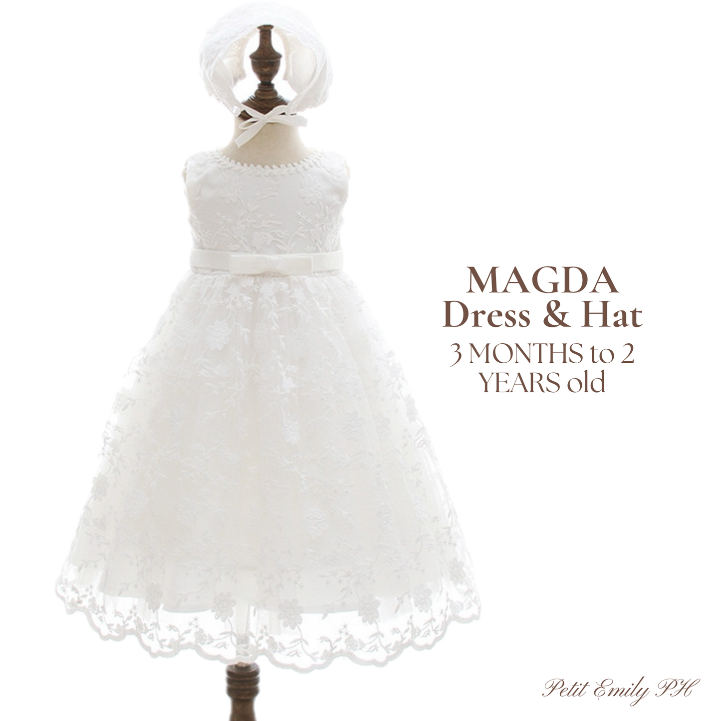 Christening for Preorder Magda Dress & Hat