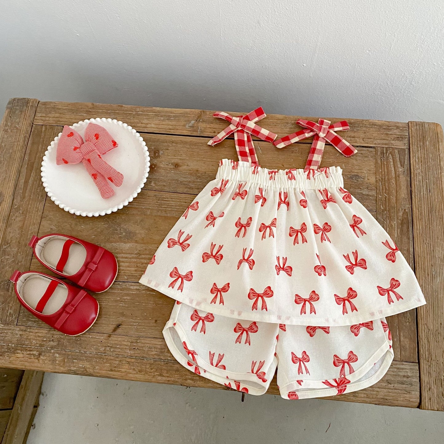Preorder Infant Girls Ribbonette Blouse and Shorts