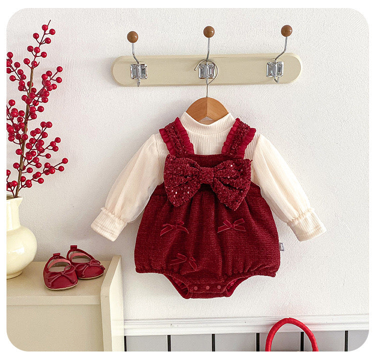CHRISTMAS OOTD FOR PREORDER Demie Romper & Inner Long Tee