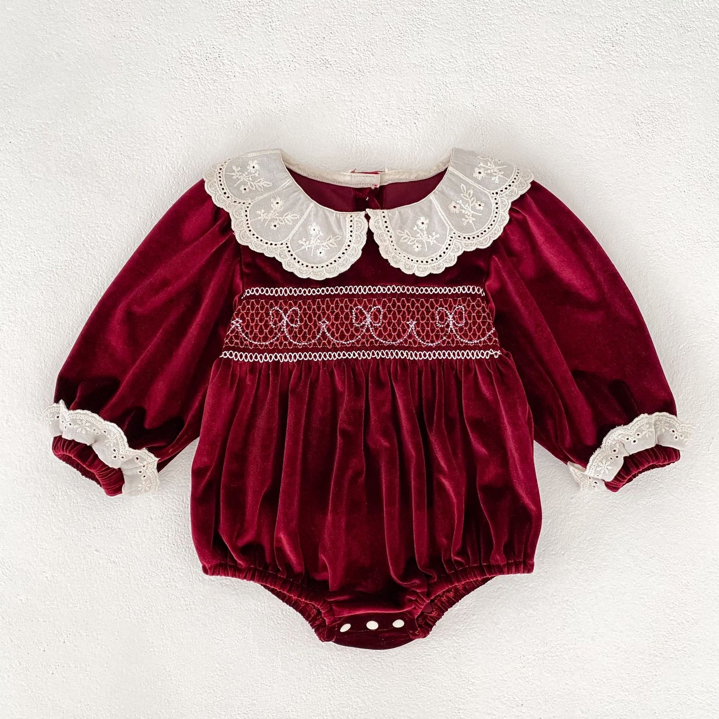 CHRISTMAS OOTD FOR PREORDER Carol Matching Velveteen Romper & Dress