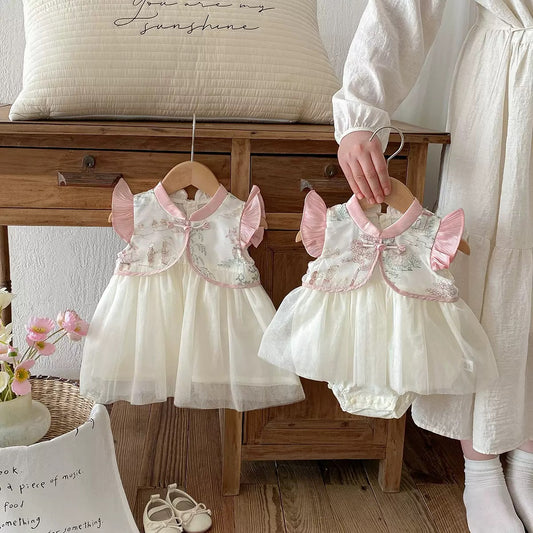 Chinese New Year Special Dahlia Cheongsam Romper or Dress