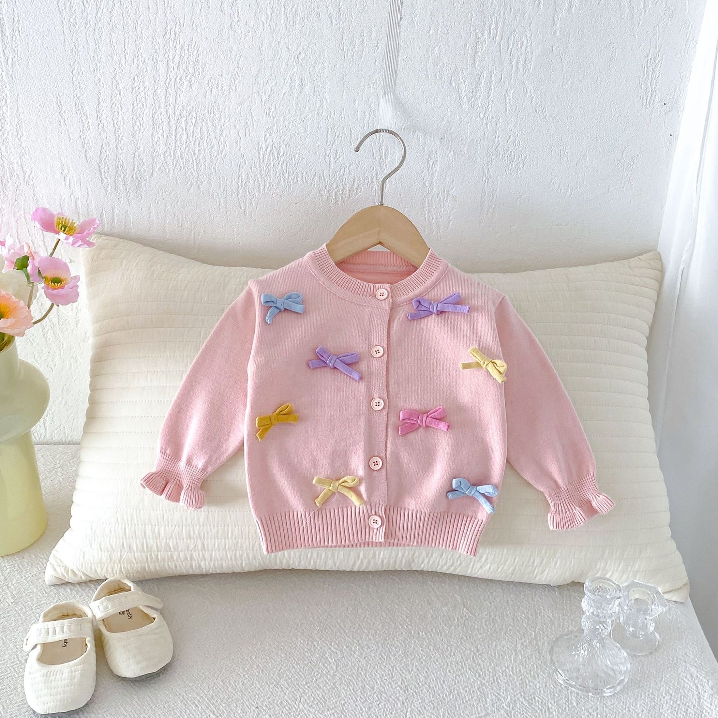 Christening Preorder Infant Girls Terry Knit Cardigan