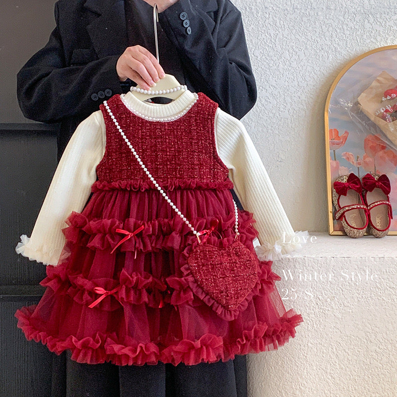 CHRISTMAS OOTD FOR PREORDER Jillian Christmas Gown and Inner Long Tee