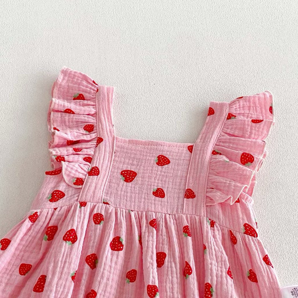 On Hand Selina Strawberry Romper & Headband