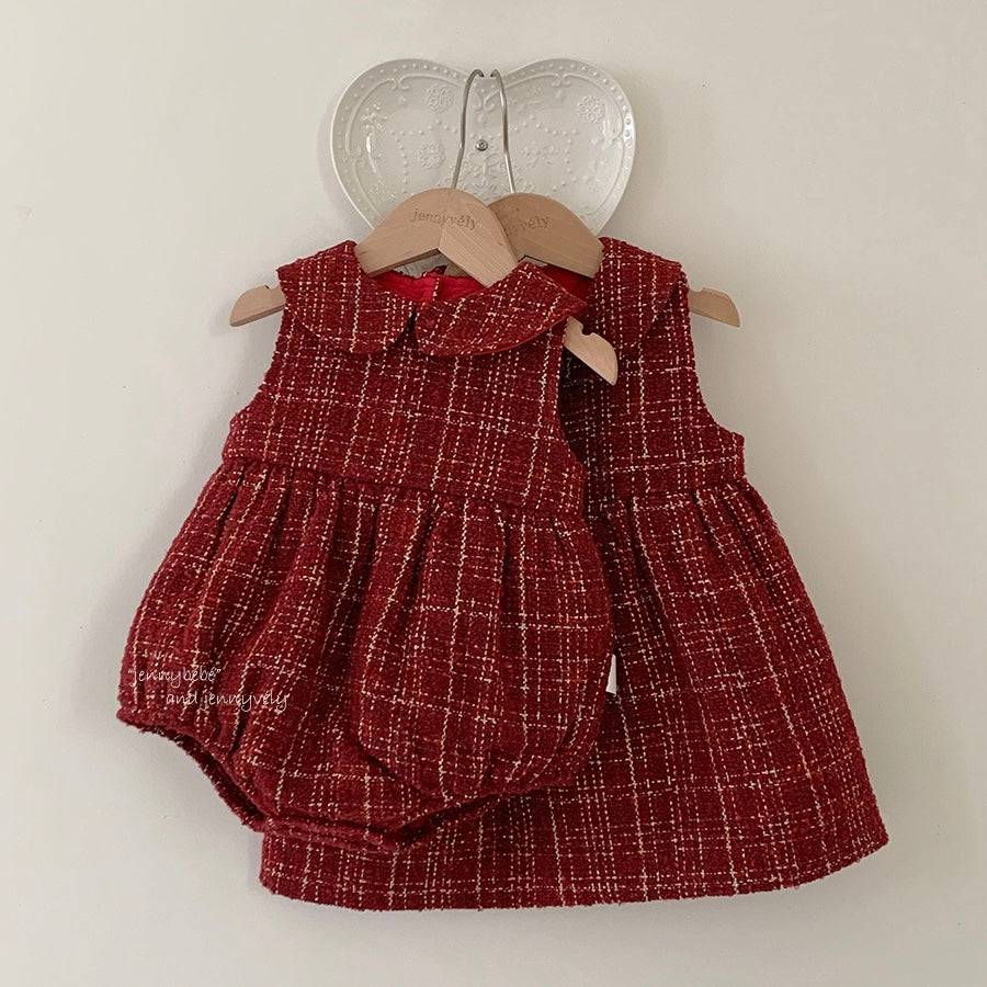 CHRISTMAS OOTD FOR PREORDER Darle Romper & Dress Tweed