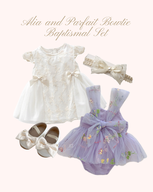 Preorder Alia and Parfait Bowtie Baptismal & Reception Outfit
