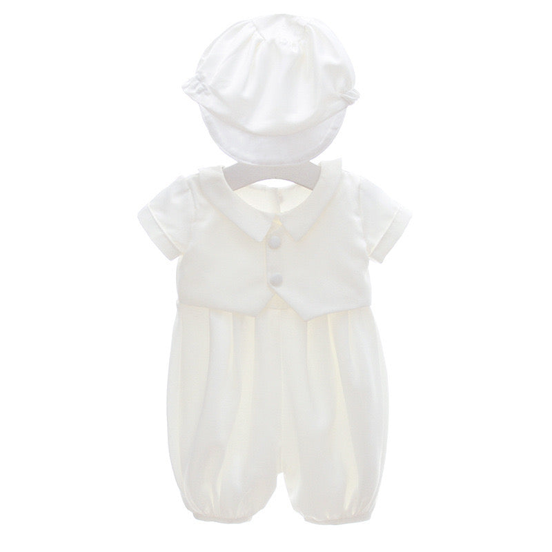 Christening for Baby Boy Preorder Damien Hat & Shortalls