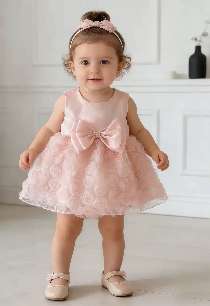 Preorder Infant Girls Chantelle Party Romper in Peach