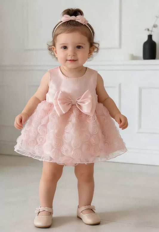 Preorder Infant Girls Chantelle Party Romper in Peach