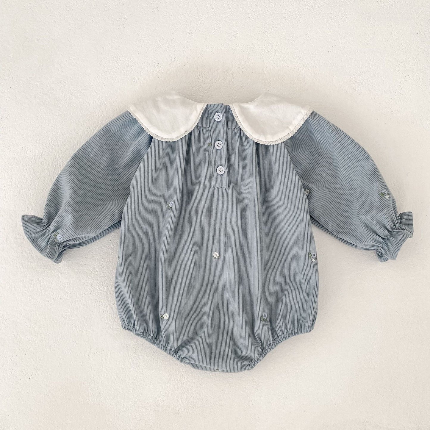 PREORDER TWINNING Corey Corduroy Romper and Dress Blue Grey