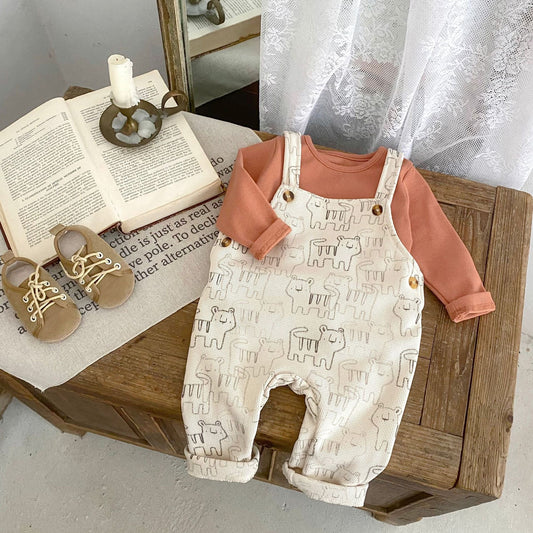 PREORDER JUSTIN INNER & WAFFLE OVERALLS INFANT BOYS
