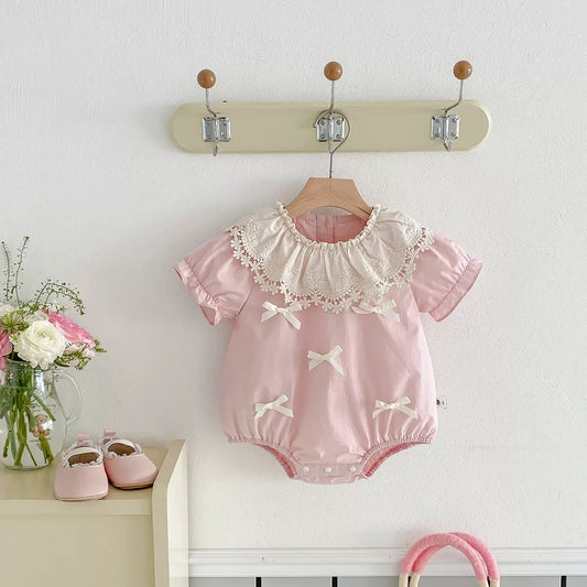 Preorder Shelly Bow Romper With Sleeves