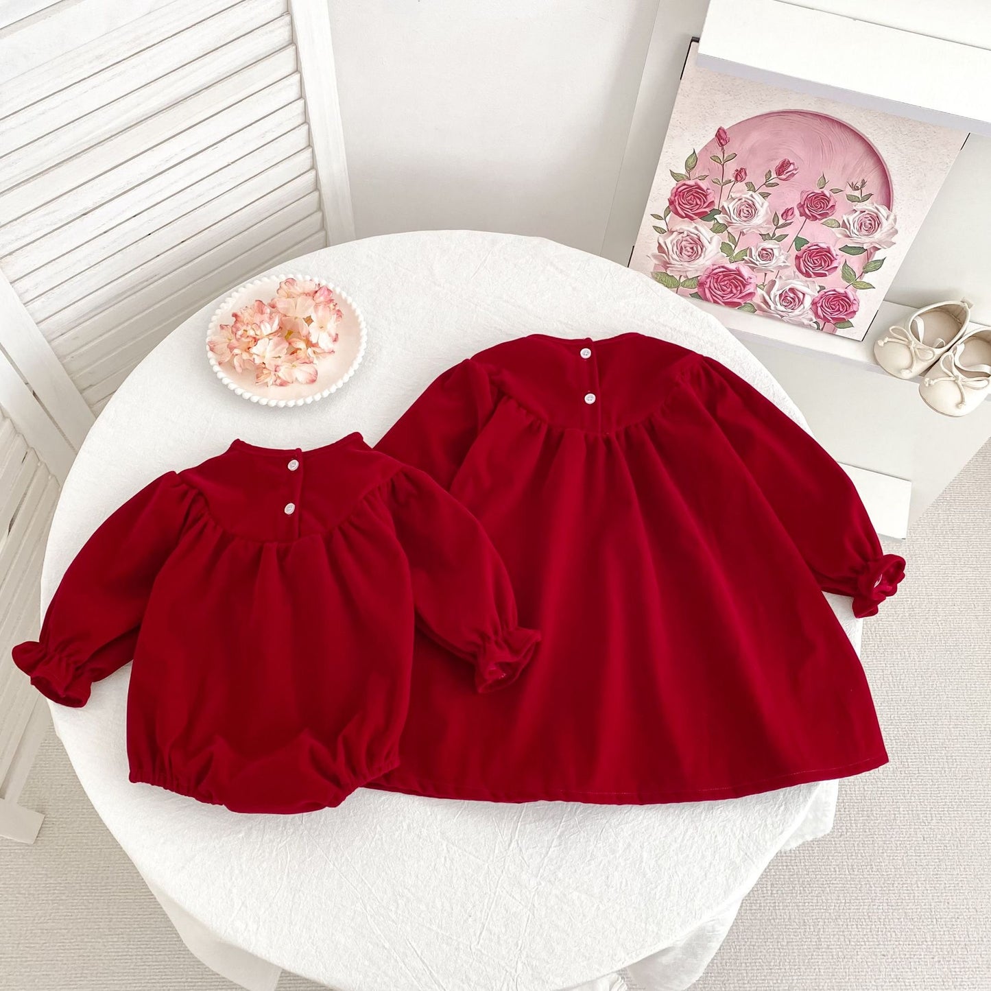 CHRISTMAS OOTD FOR PREORDER Yuna Matching Romper & Dress