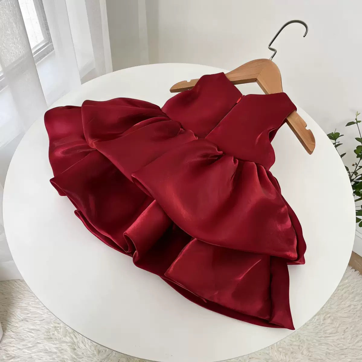 Preorder Infant Girls Noemi Celebration Dress in Maroon